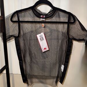 Kappa Black Polyester Mesh Shirt